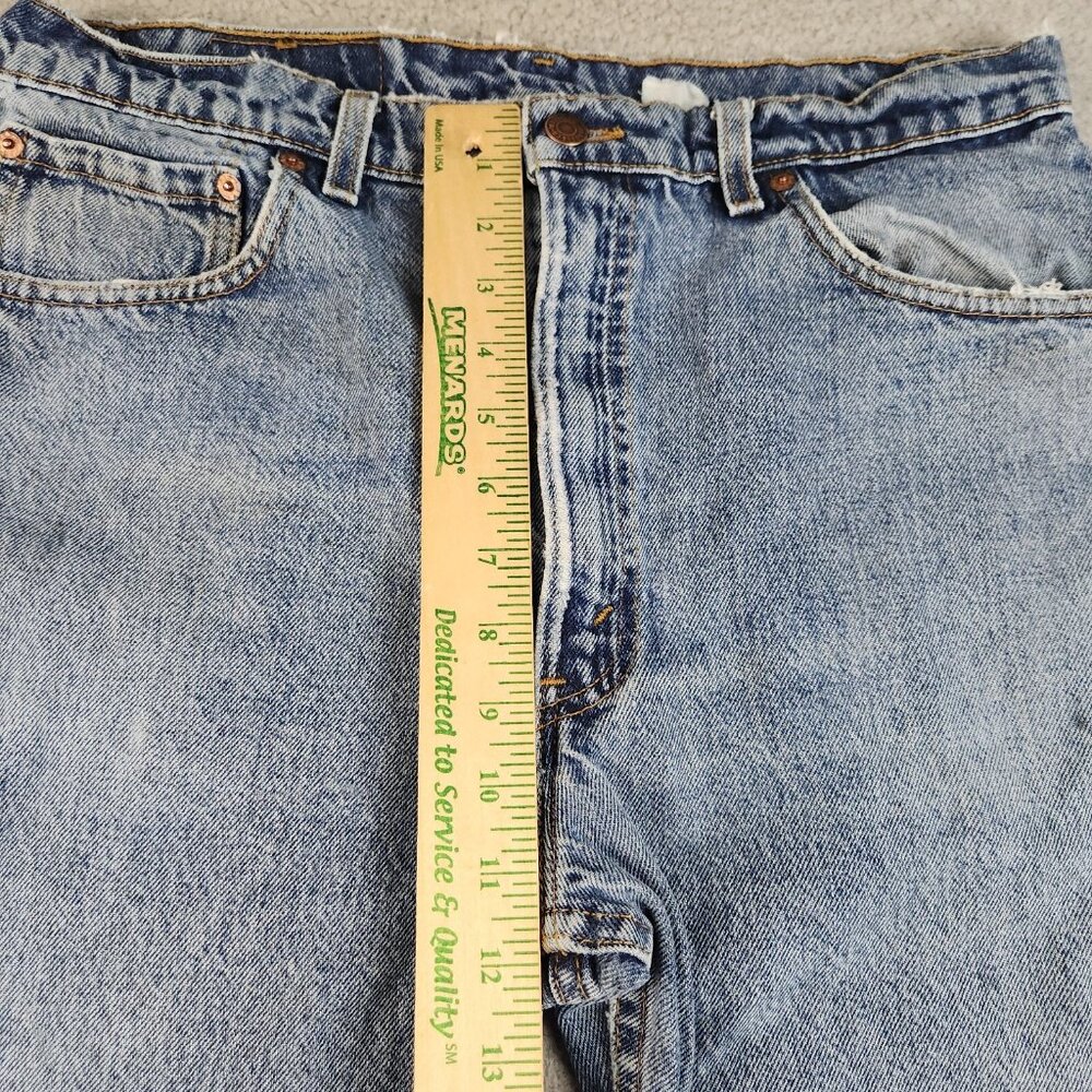 Levis 505 Jeans Mens 36x32 Blue Denim Zip Fly Straight Classic VTG Workwear Pant - Picture 4 of 12